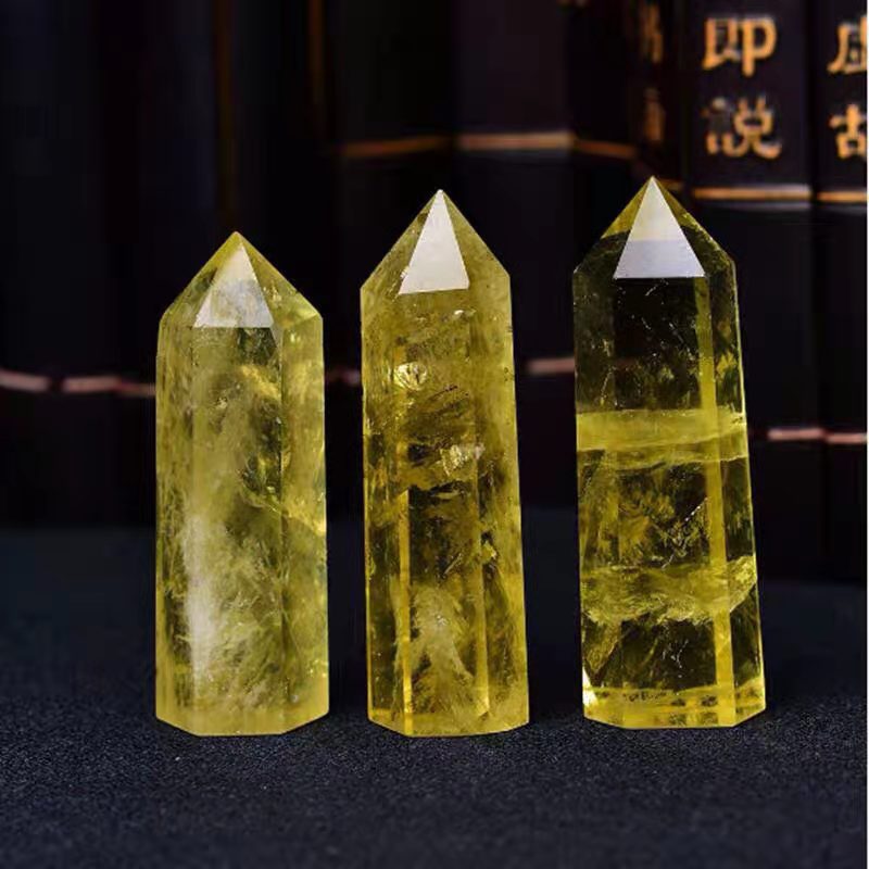 1pc Natural Citrine Crystal Point - Healing Obelisk Yellow Quartz Wand