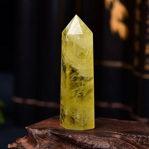 1pc Natural Citrine Crystal Point - Healing Obelisk Yellow Quartz Wand