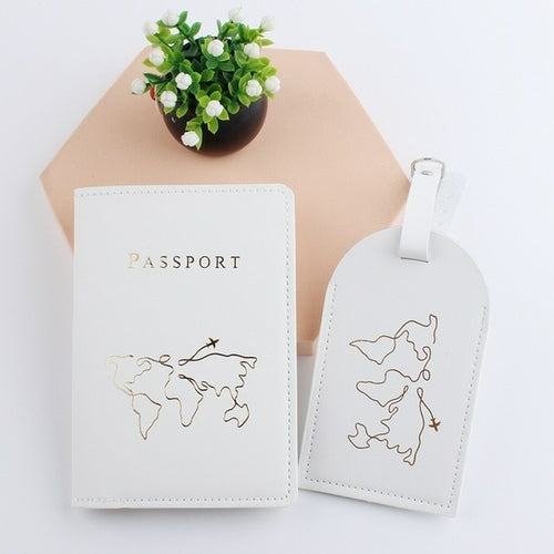 2 pcs Set Passport Cover & Luggage Tag