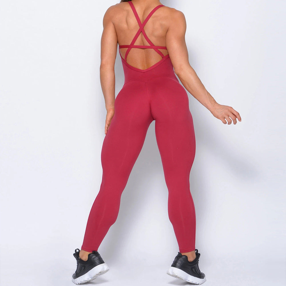 2024 New Women's Backless Jumpsuit/Bodysuit (Gym, Yoga, Weightlifting)