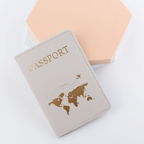 Leather Passport Cover with Simple Plane