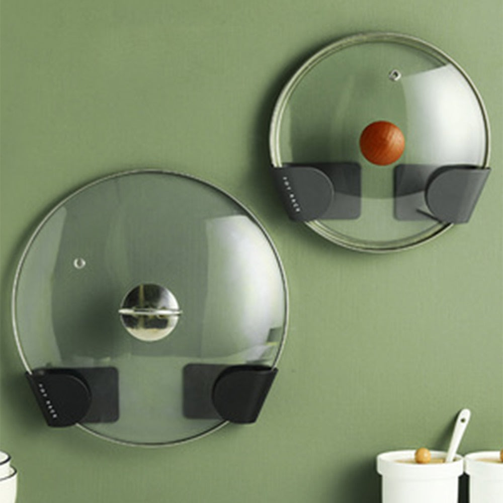 2pc Set Wall Mounted Pot Lid Holders to Hang in Cabinets