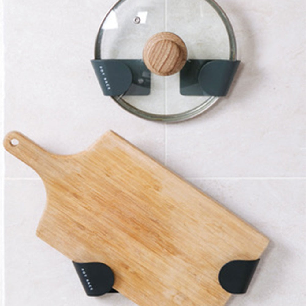 2pc Set Wall Mounted Pot Lid Holders to Hang in Cabinets
