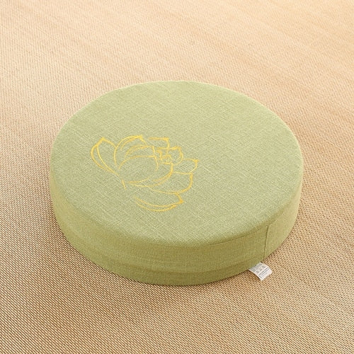 Dense Foam Meditation Cushion with Lotus Flower Design