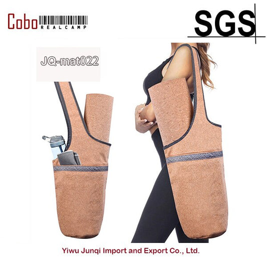 Organic Cork Yoga mat Set with Natural Rubber and Matching Yoga Bag