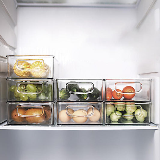 Clear Fridge & Freezer Food Storage Organizer Bins