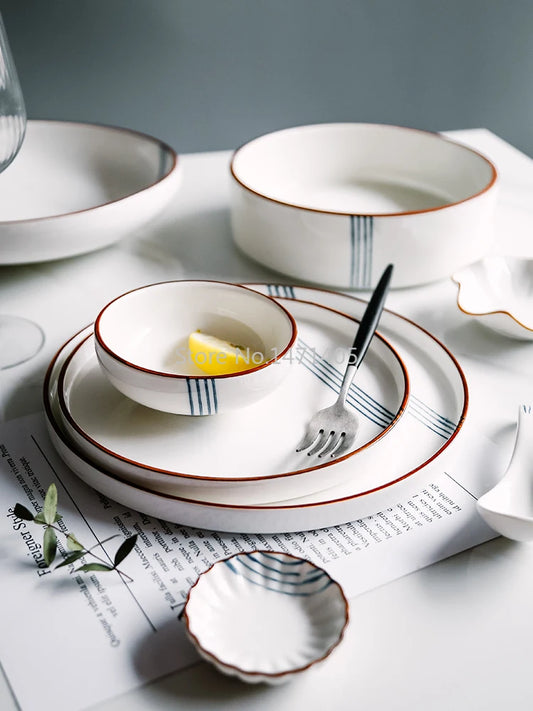 Simple Modern Dishes (Nordic Red Rim & Blue Lines Sold Separately)