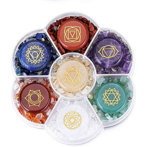 Healing Stone Reiki Balancing Crystal Set for the 7 Chakras