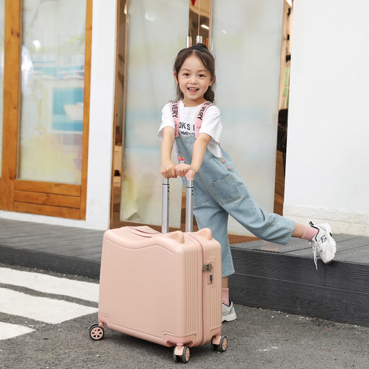 Kids Luggage Lovely Travel Suitcase On Spinner Wheels Sit And Ride