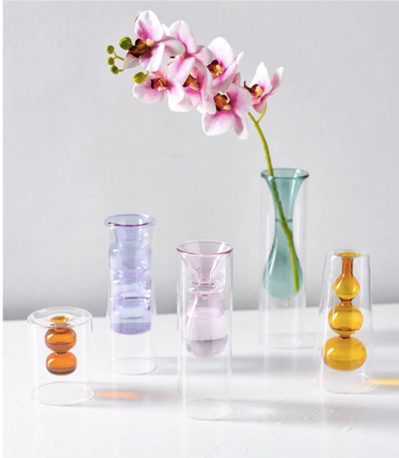 Tall Bubble Glass Vases