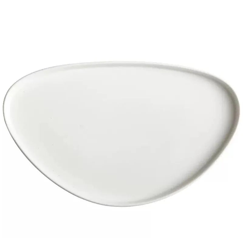 European Ceramic Oval Plate - Hand Frosted