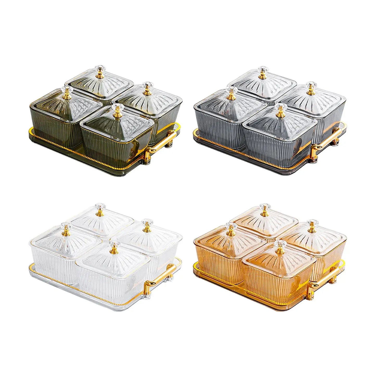 Modern Divided Serving Dishes with Tray