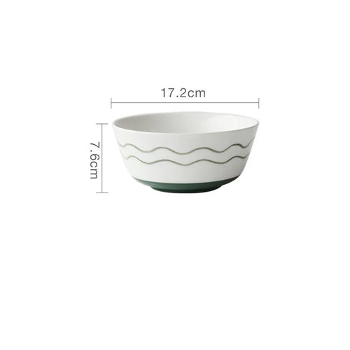 Geometric Modern Glazed & Painted Ceramic Dish Set (Sold Seperately)