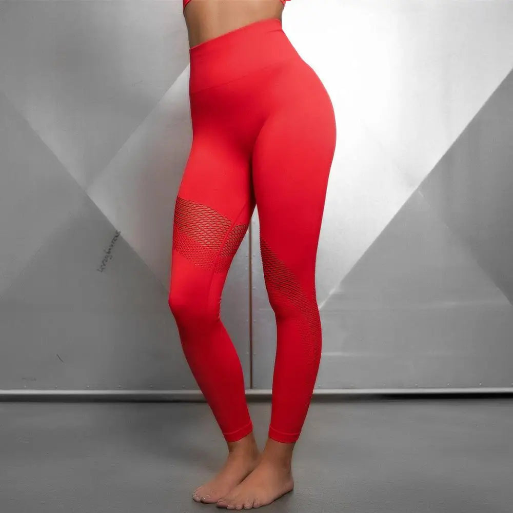 New 2024 Design Seamless Yoga Set with Mesh Pattern (Sold Separately)