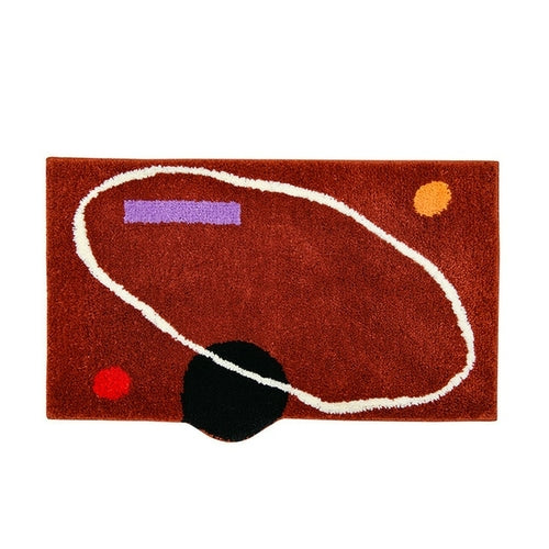 Modern Shag Rugs with Circles and Plants