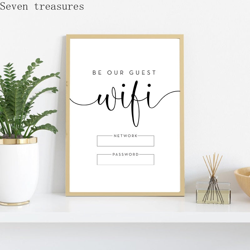"Be Our Guest" Wifi Password Sign Art