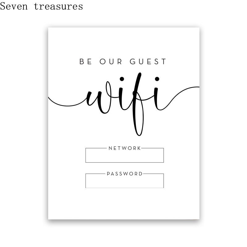 "Be Our Guest" Wifi Password Sign Art