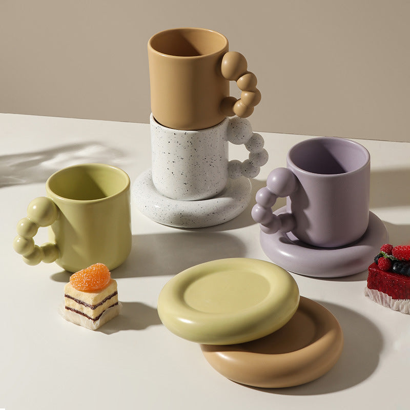 Modern Ceramic Creative Coffee Cup With Saucer