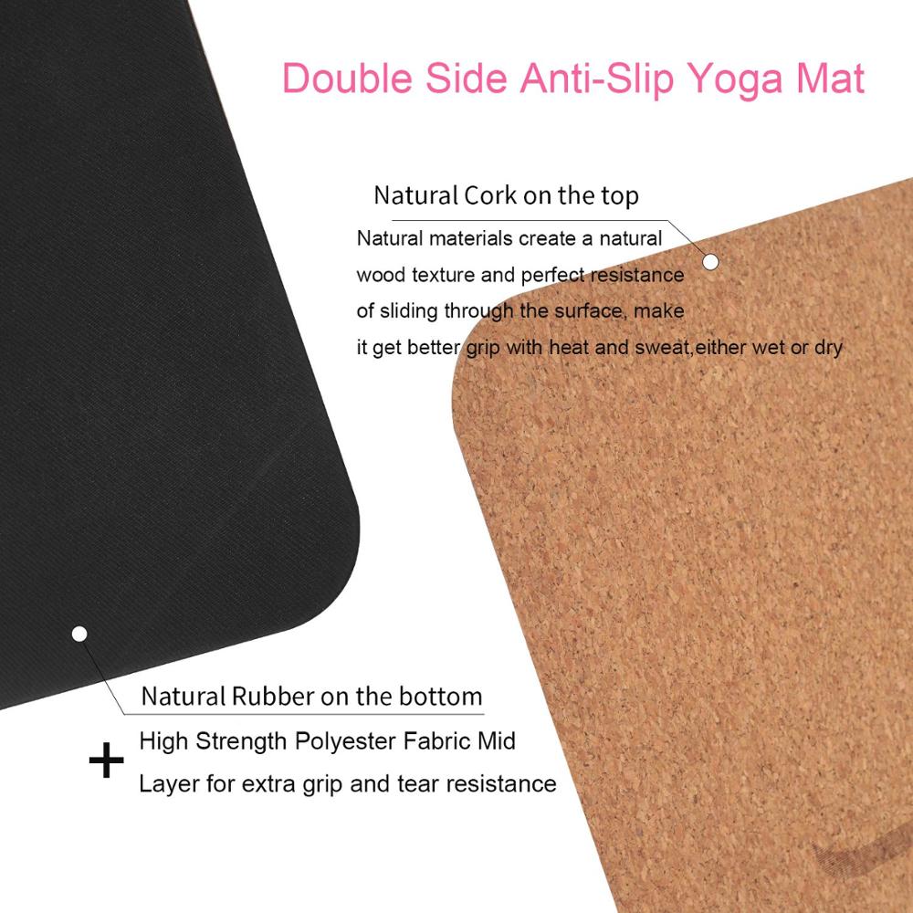 Organic Cork Yoga mat Set with Natural Rubber and Matching Yoga Bag