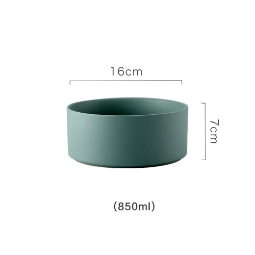 Nordic Salad Bowl with Wooden Shelf & Durable Ceramic