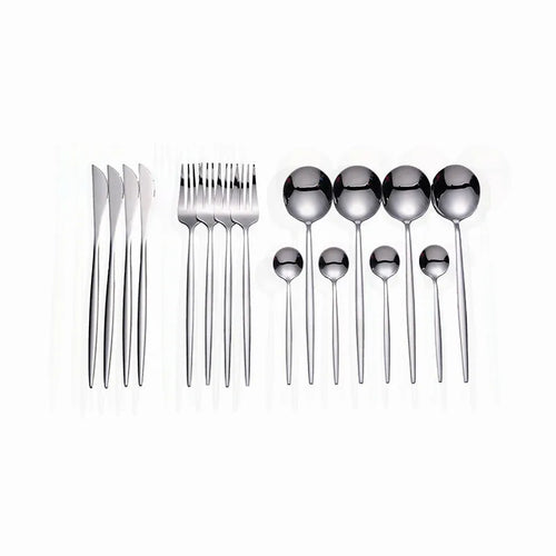 16PC Modern Gold Set - Stainless Steel Cutlery