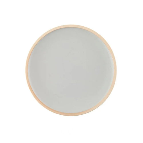 Modern Glazed Dinner Plates with Tan Rim (Sold Separately)