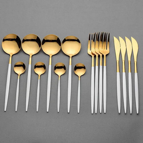 16PC Modern Gold Set - Stainless Steel Cutlery