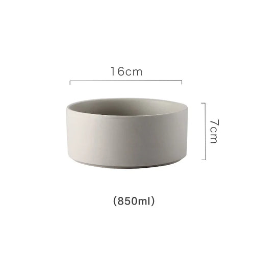 Nordic Salad Bowl with Wooden Shelf & Durable Ceramic