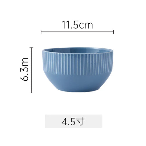 Nordic Morandi Striped Ceramic Dish Set (Sold Separately)