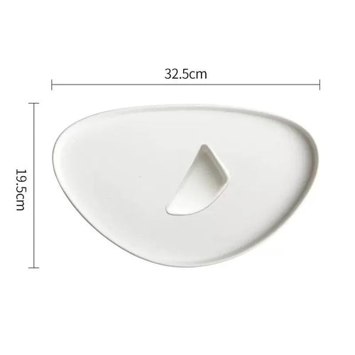 European Ceramic Oval Plate - Hand Frosted