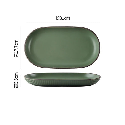 Modern Creative Ceramic Ribbed Dish Set (Sold Seperately)