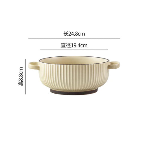 Modern Creative Ceramic Ribbed Dish Set (Sold Seperately)