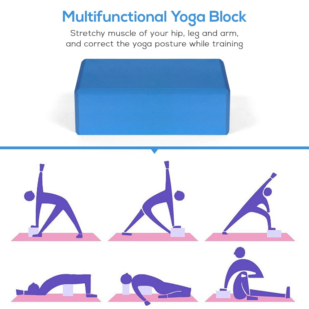 2 Pack Foam Yoga Blocks with Yoga Strap