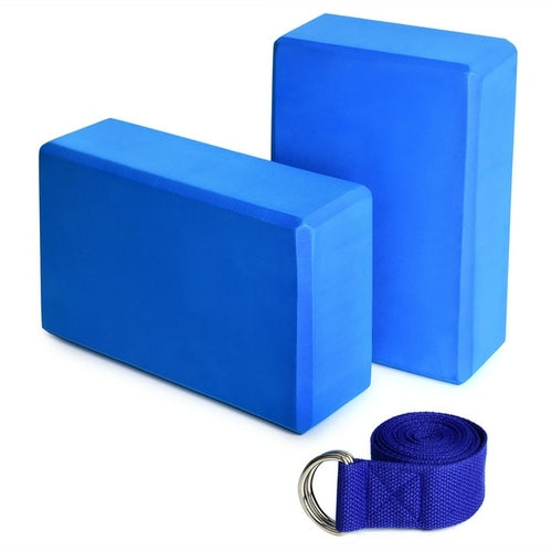 2 Pack Foam Yoga Blocks with Yoga Strap