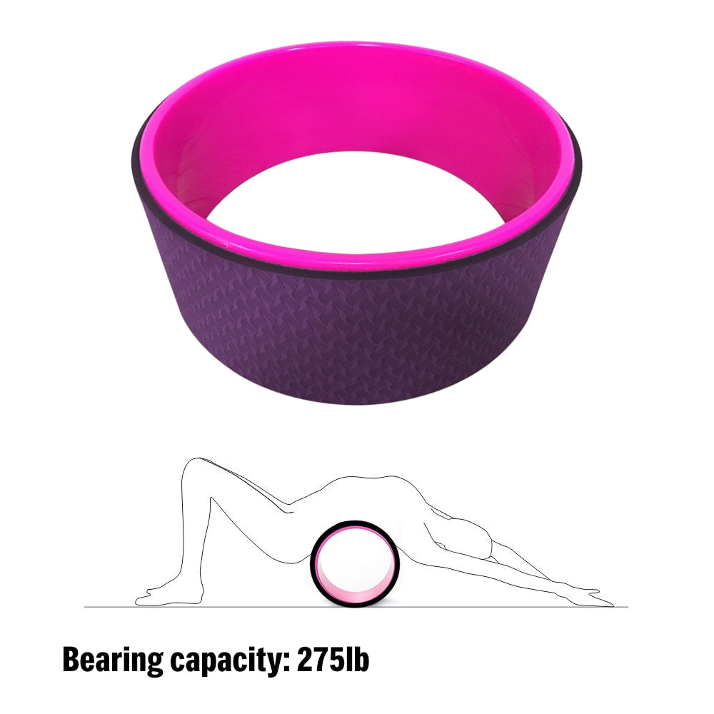 Yoga Pose Wheel 12.5x5in + Yoga Blocks and Yoga Strap Set