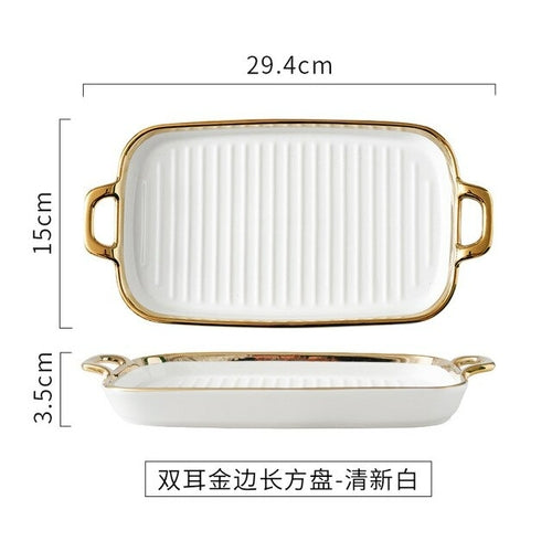 Nordic Modern Rectangle Grill Plates